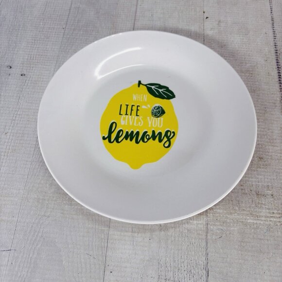 Old East Main WHEN LIFE GIVES YOU LEMONS White Ceramic Salad Plates Set Of 6 NEW - Picture 10 of 16